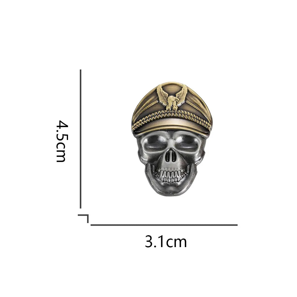 Motorcycle Club Skull Pin Brooch 