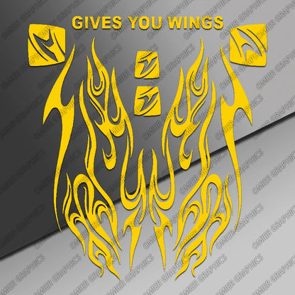 Motorcycle Helmet Flame Decal 