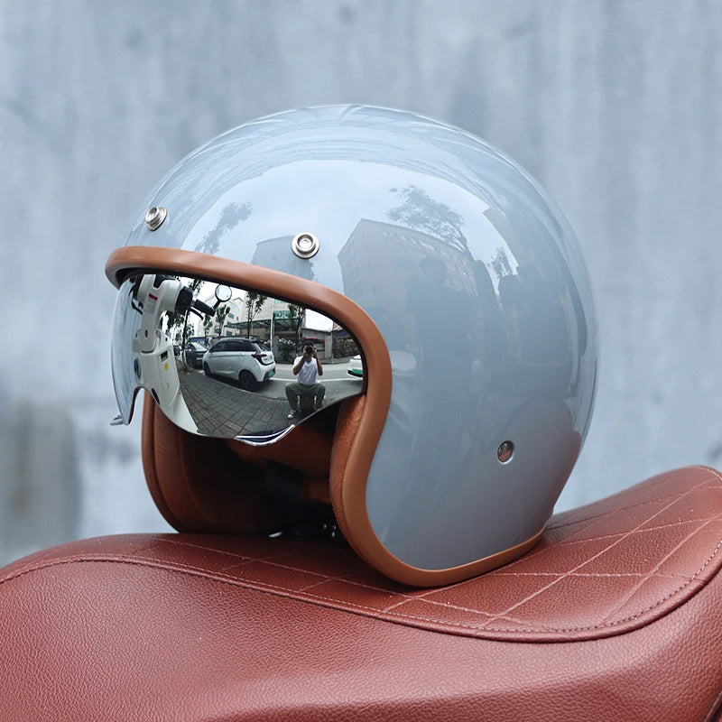 Retro Open Face Motorcycle Helmet 