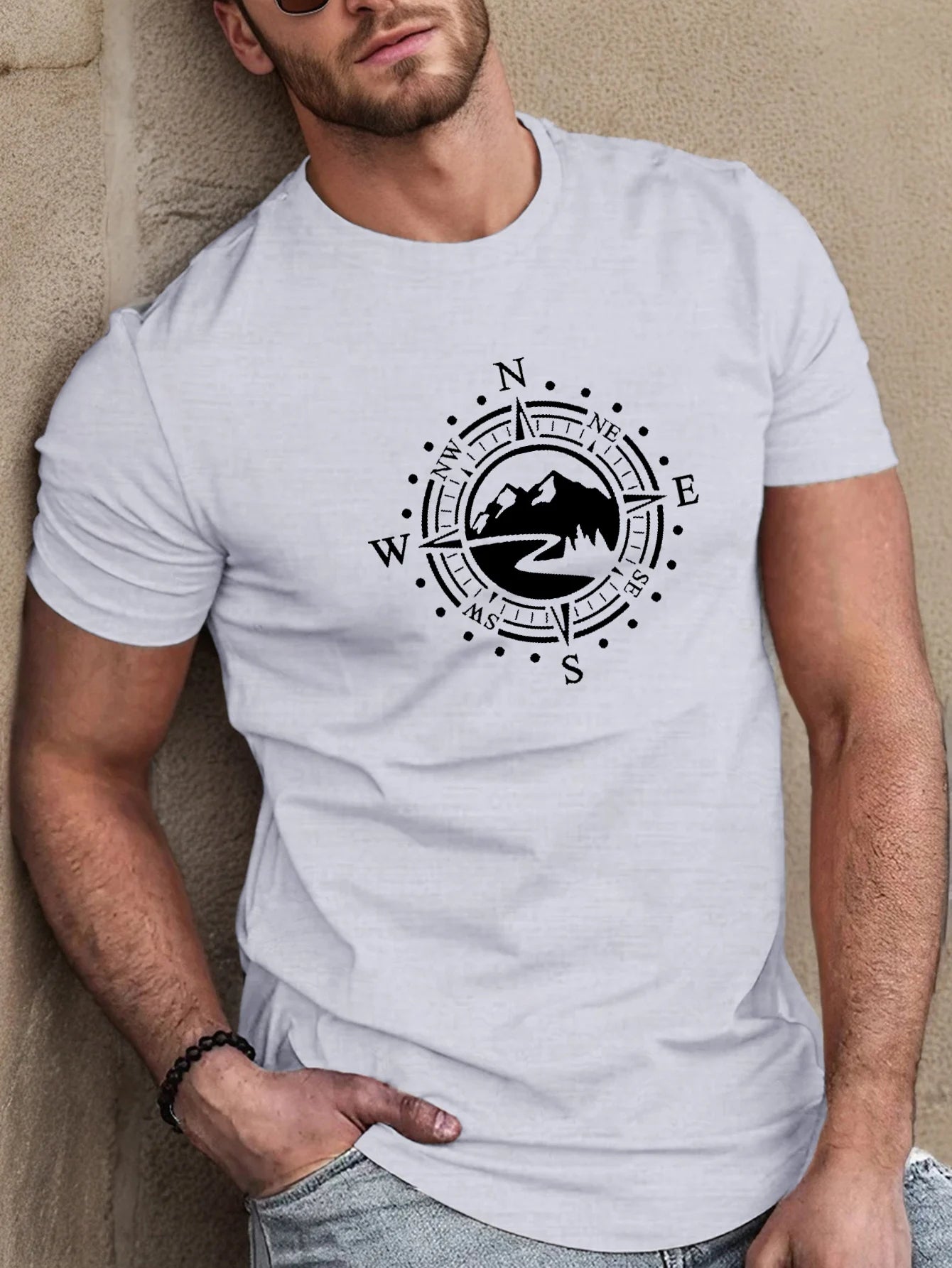 Compass Pattern Cotton Shirt