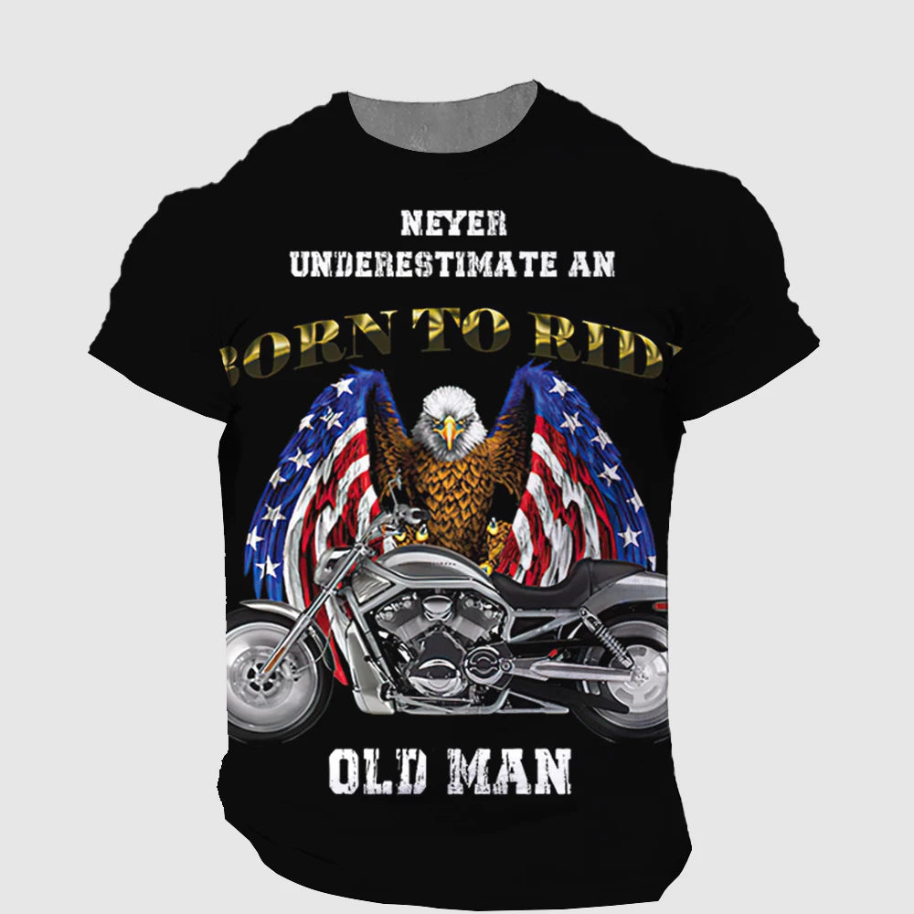 “Never Underestimate an Old Man” Motorcycle T-Shirt 