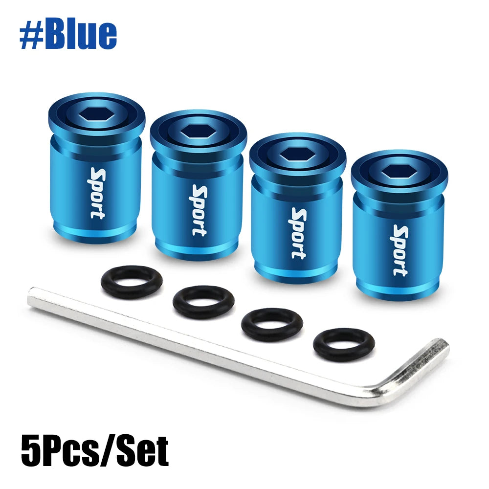 4 Pcs Sport Metallic Valve Caps 