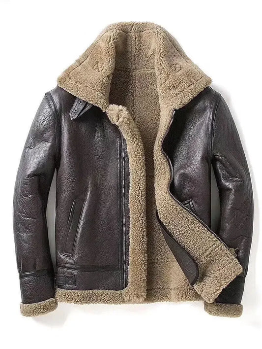 Vintage Aviator Shearling Leather Jacket