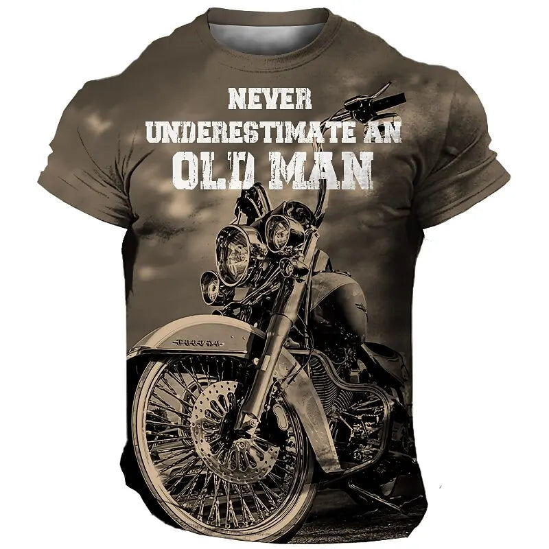 “Never Underestimate an Old Man” Motorcycle T-Shirt 