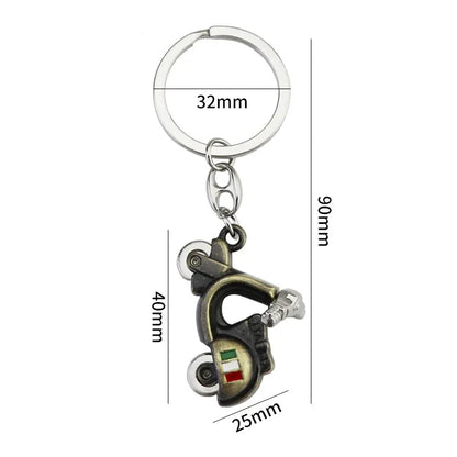 Vintage Motorcycle Riding Keychain 