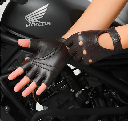 Gants en cuir demi-doigt pour hommes 