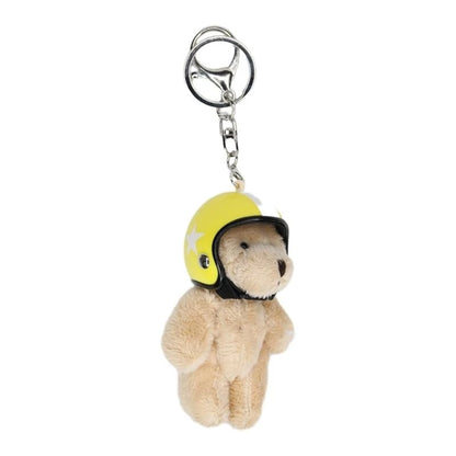 Mini Helmet Bear Charm Keychain 