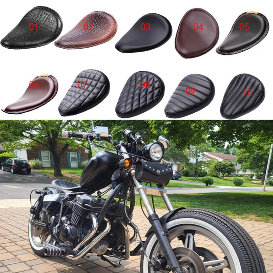 Motorcycle Leather Saddle Seat Retro 