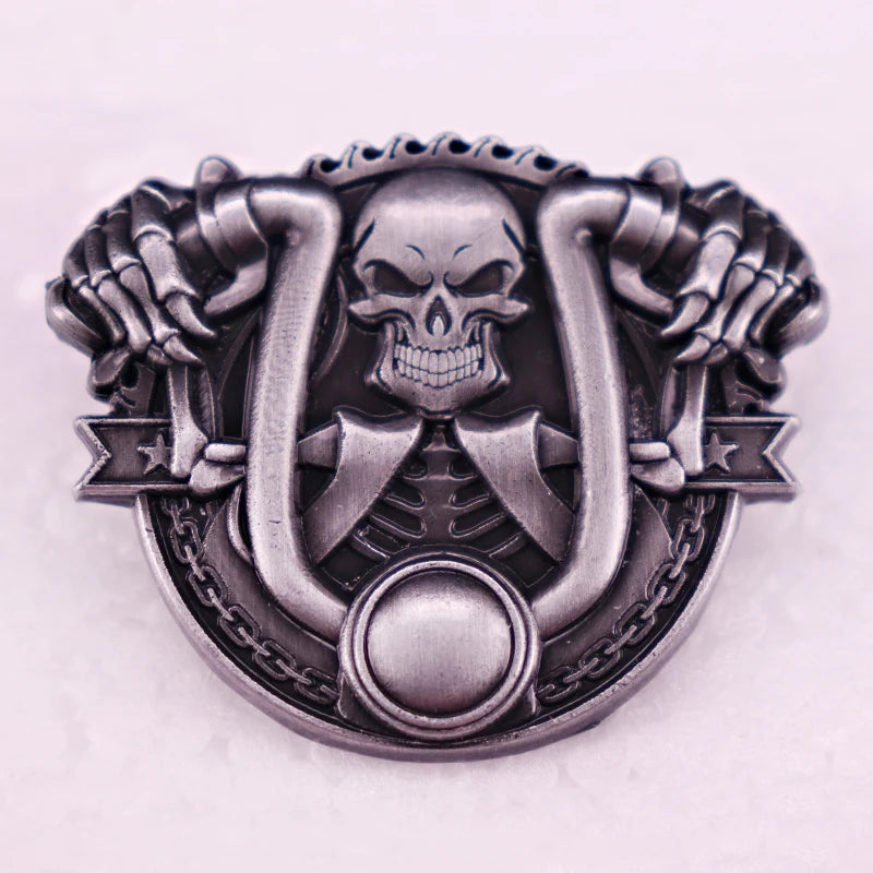 Biker Skull Motorcycle Pin 