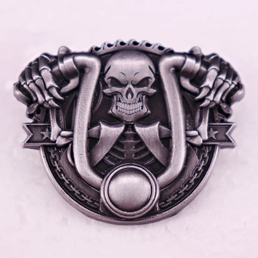 Biker Skull Motorcycle Pin 
