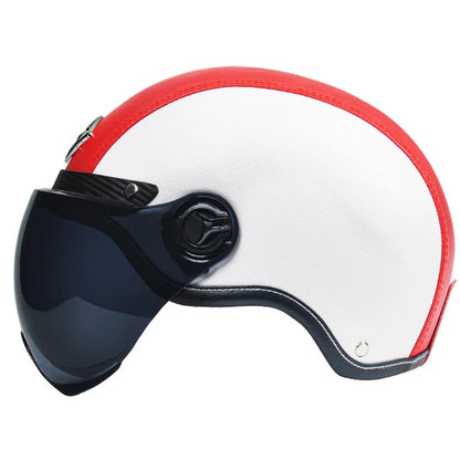 Retro Motorcycle Helmets with Bubble Lens 
