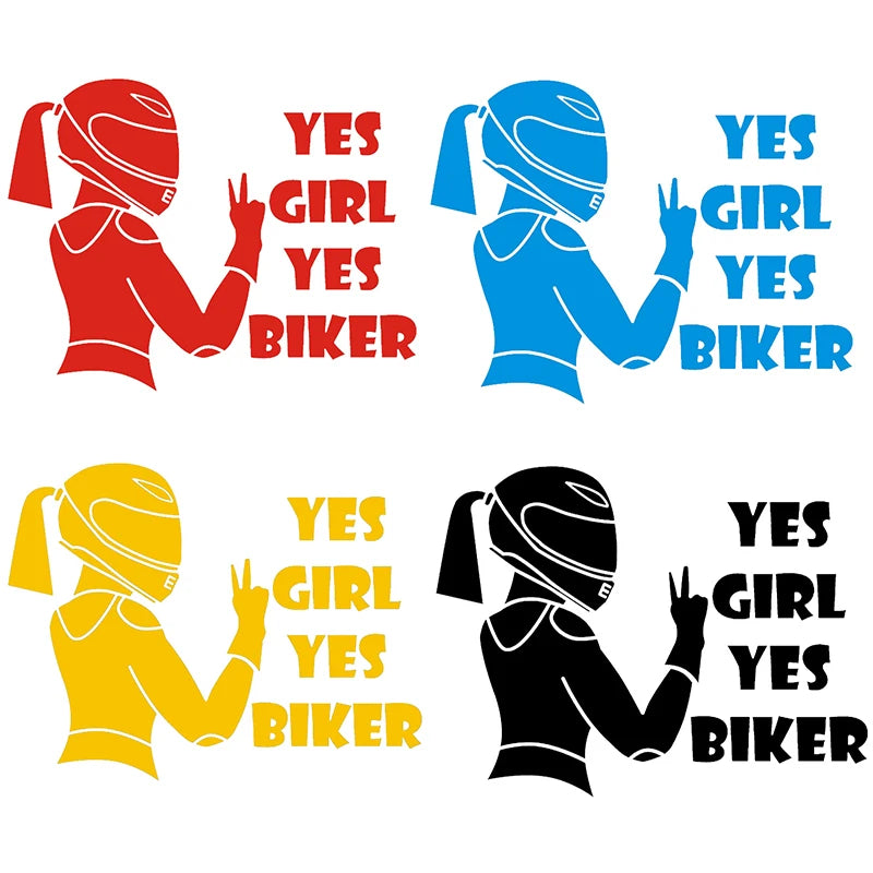 Yes Girl Yes Biker Sticker