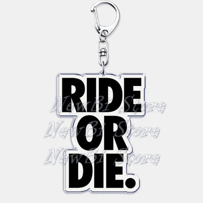 Ride or Die Letters Keyring