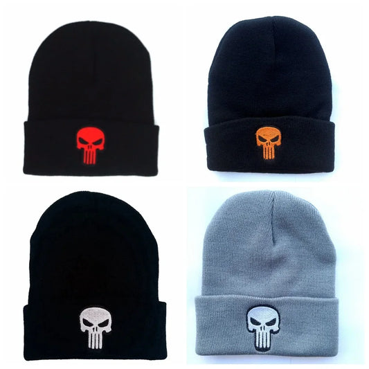 Skull Embroidered Beanie 