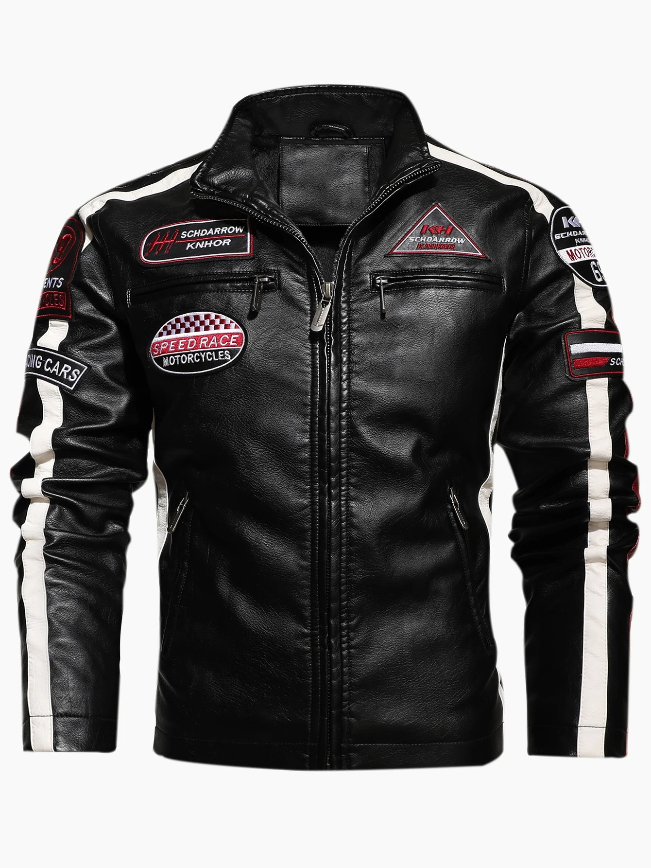 Men’s Motorcycle Racing PU Leather Jacket 