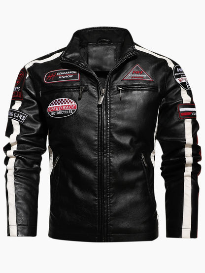 Men’s Motorcycle Racing PU Leather Jacket 