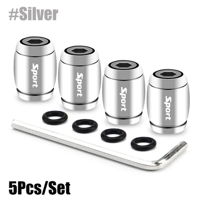 4 Pcs Sport Metallic Valve Caps 