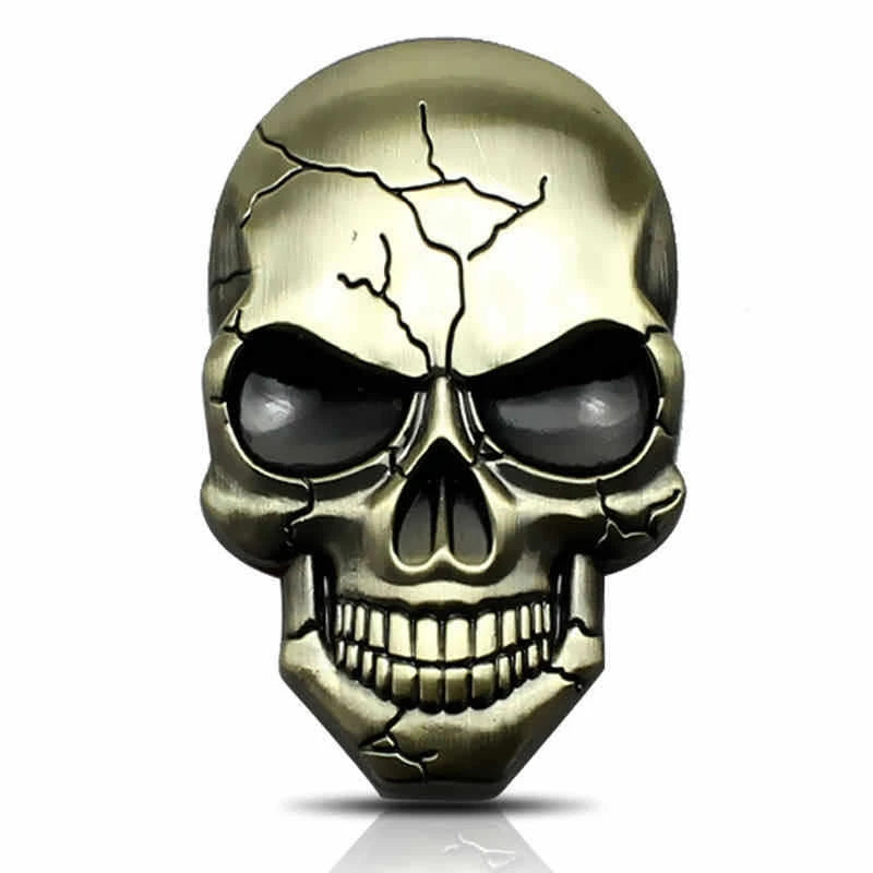 Badge di cranio fantasma metallico 