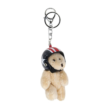 Mini Helmet Bear Charm Keychain 