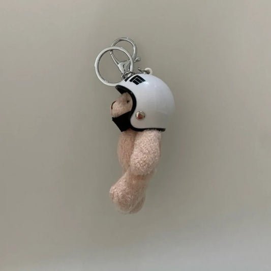 Cute Helmet Bear Keychain 