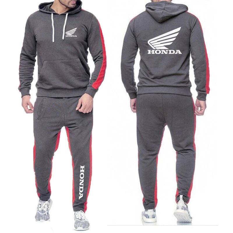 Conjunto de pantalones y sudadera con capucha de carreras de motos para hombre 