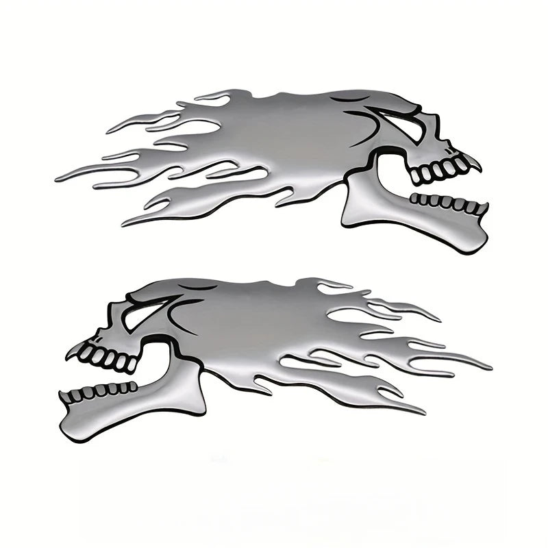 Autocollants de véhicule crâne enflammé 3D