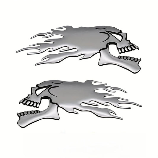 3D Flaming Skull Vehicle Stickers