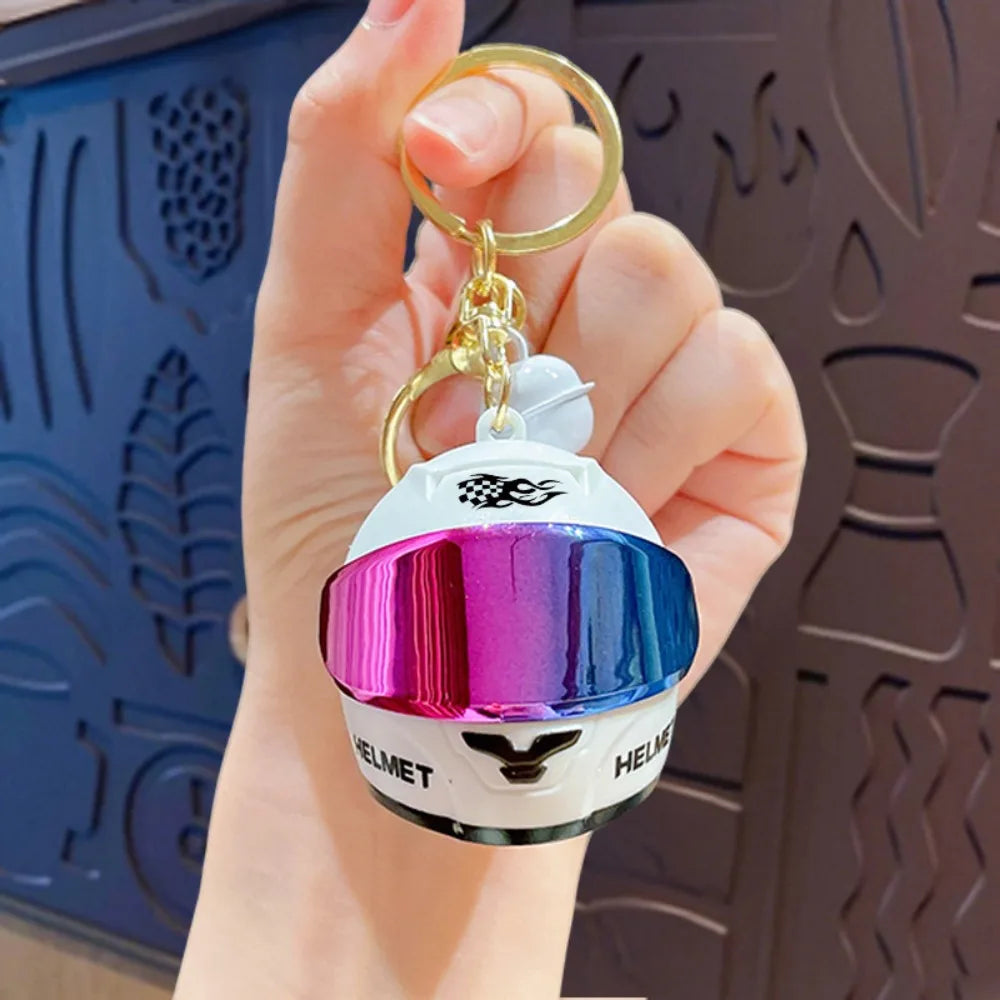Light-Up Helmet Keychain – Mini LED Night Light Pendant for Riders
