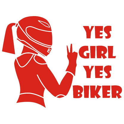 Yes Girl Yes Biker Sticker