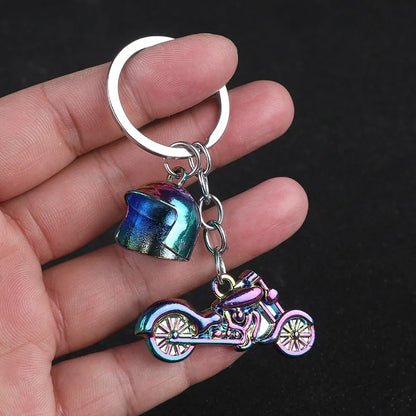 Retro Motorcycle Keychain for Men