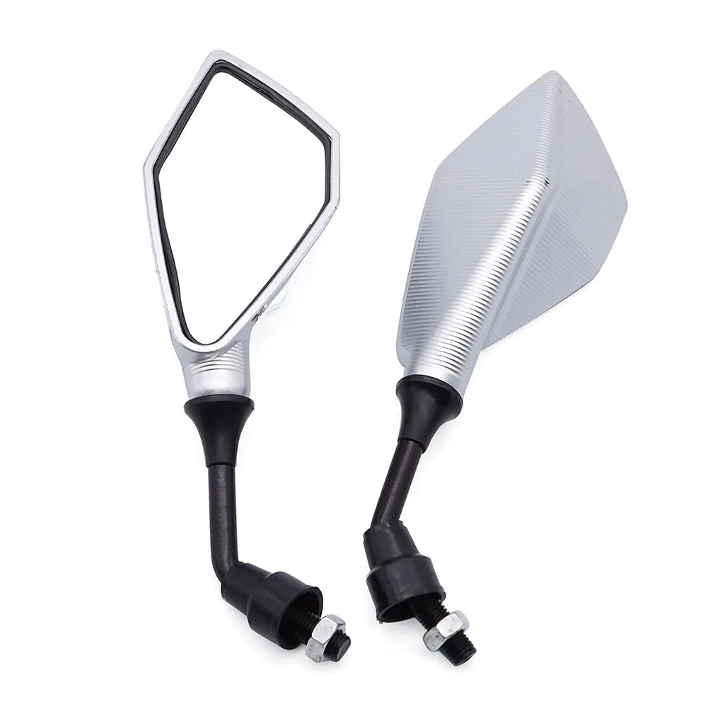กระจกมองหลังรถจักรยานยนต์มุมกว้างปรับได้ – คู่แบบอเนกประสงค์พร้อมสกรู 10mm