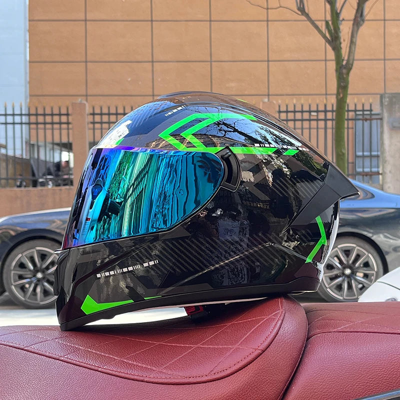 Full Face Motorcycle Helmet with Dual Lens 