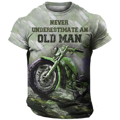 “Never Underestimate an Old Man” Motorcycle T-Shirt 