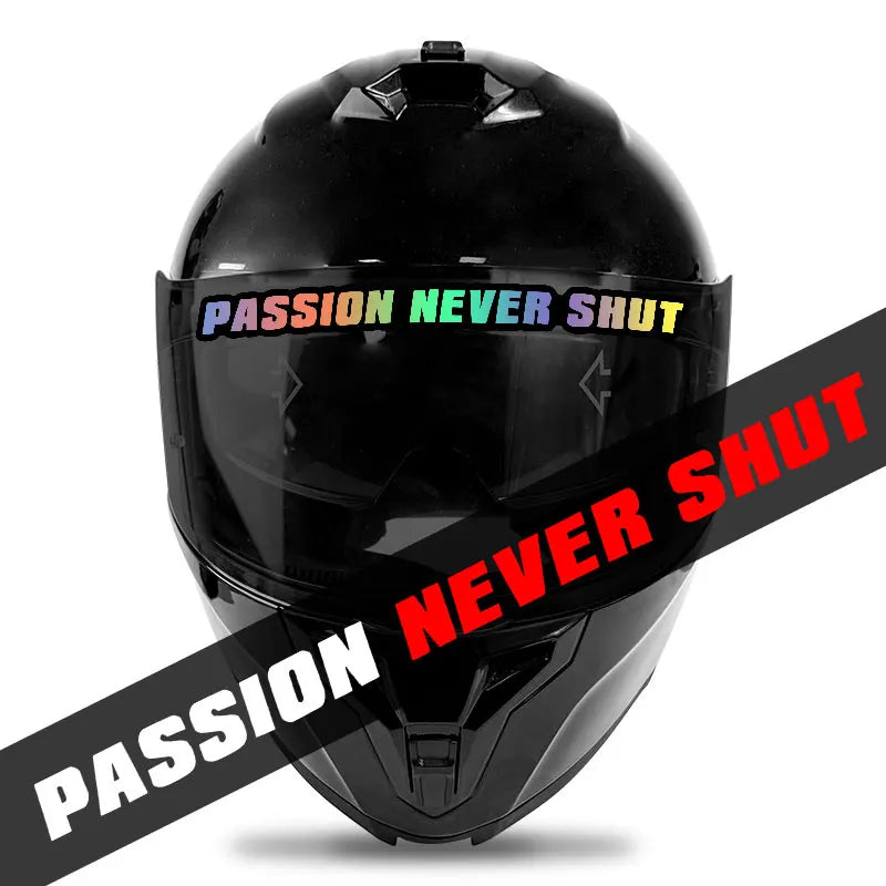 Passion Never Shut" สติ๊กเกอร์ติดหมวกกันน็อค