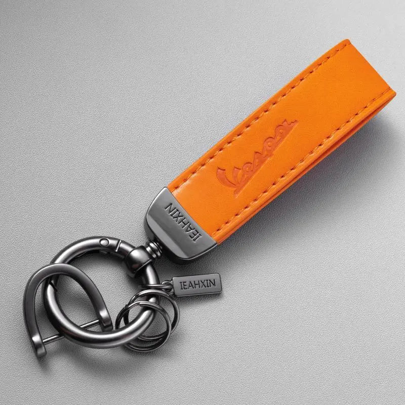 Vespa Scooter Leather Keychain 