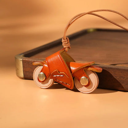 Leather Mini Motorcycle Keychain 