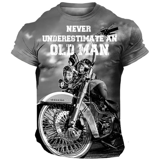 “Never Underestimate an Old Man” Motorcycle T-Shirt 