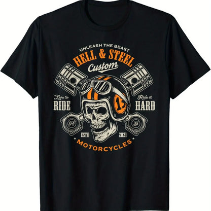 Hell & Steel Custom Motorcycle T-Shirt 