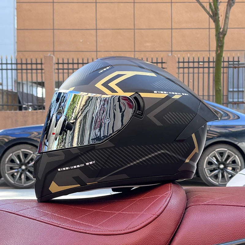Full Face Motorcycle Helmet with Dual Lens 