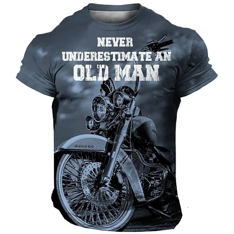 “Never Underestimate an Old Man” Motorcycle T-Shirt 