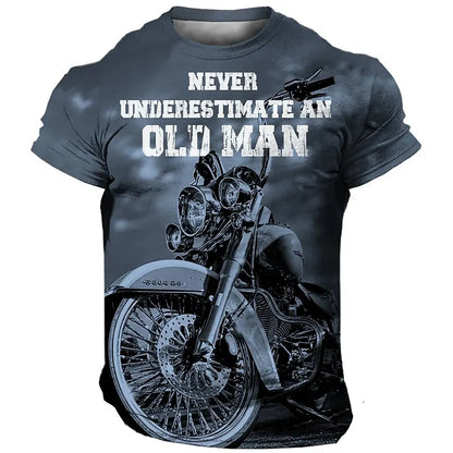 “Never Underestimate an Old Man” Motorcycle T-Shirt 