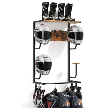 Motorcycle Helmet & Gear Storage Rack 