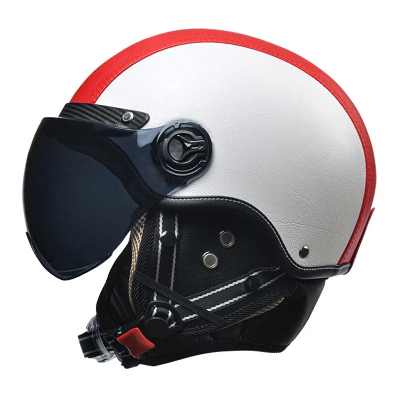 Retro Motorcycle Helmets with Bubble Lens 