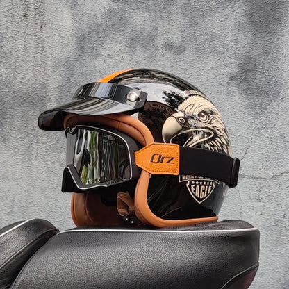 Retro Fire Motorcycle Helmet 