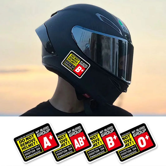 Blood Type Race Helmet Sticker