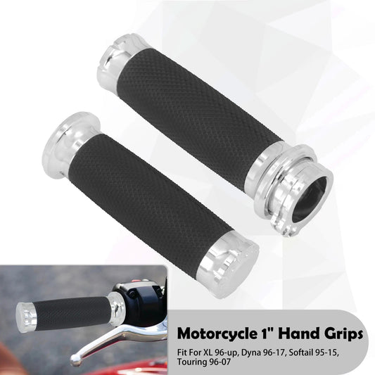 Chrome Motorcycle Handlebar Grips 