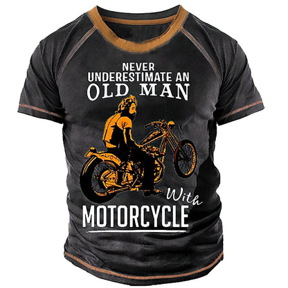 “Never Underestimate an Old Man” Motorcycle T-Shirt 