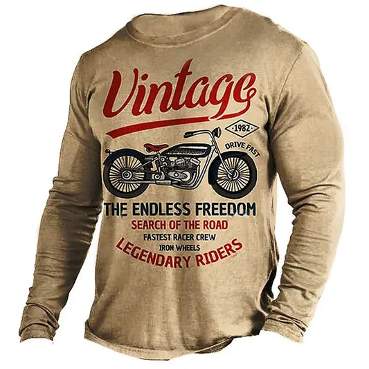 Vintage Motorcycle 3D Long Sleeve Shirt 