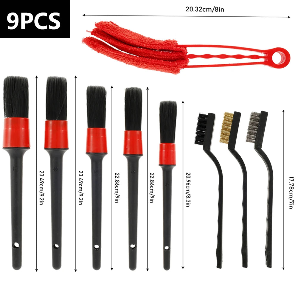 9PCS Motorcycle Cleaning & Detailing Kit 