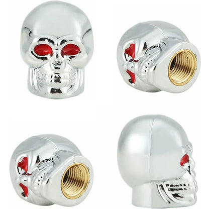 4Pcs Skull Valve Stem Caps 